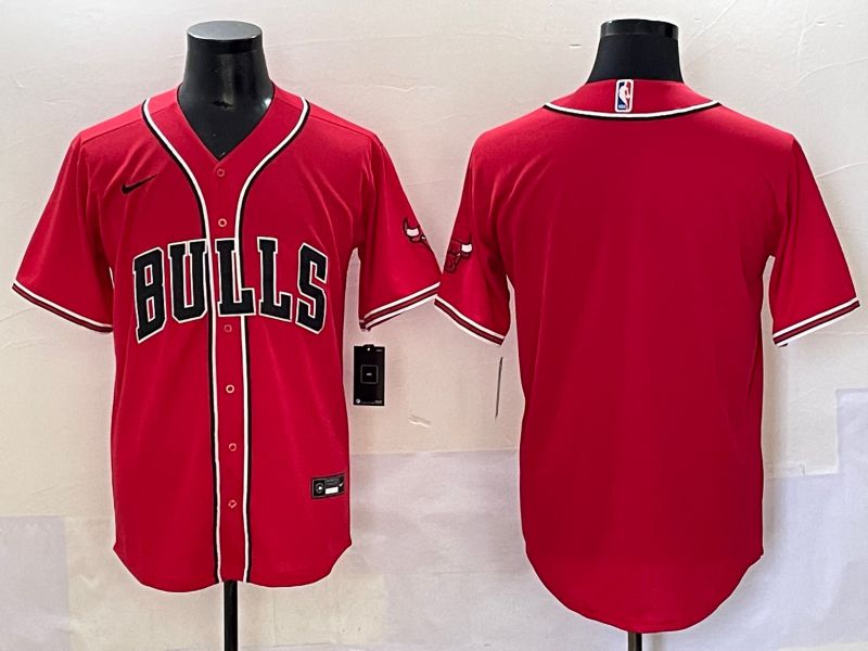 Men 2025 Chicago Bulls Blank Red Joint Name Nike NBA Jersey style 1->chicago bulls->NBA Jersey